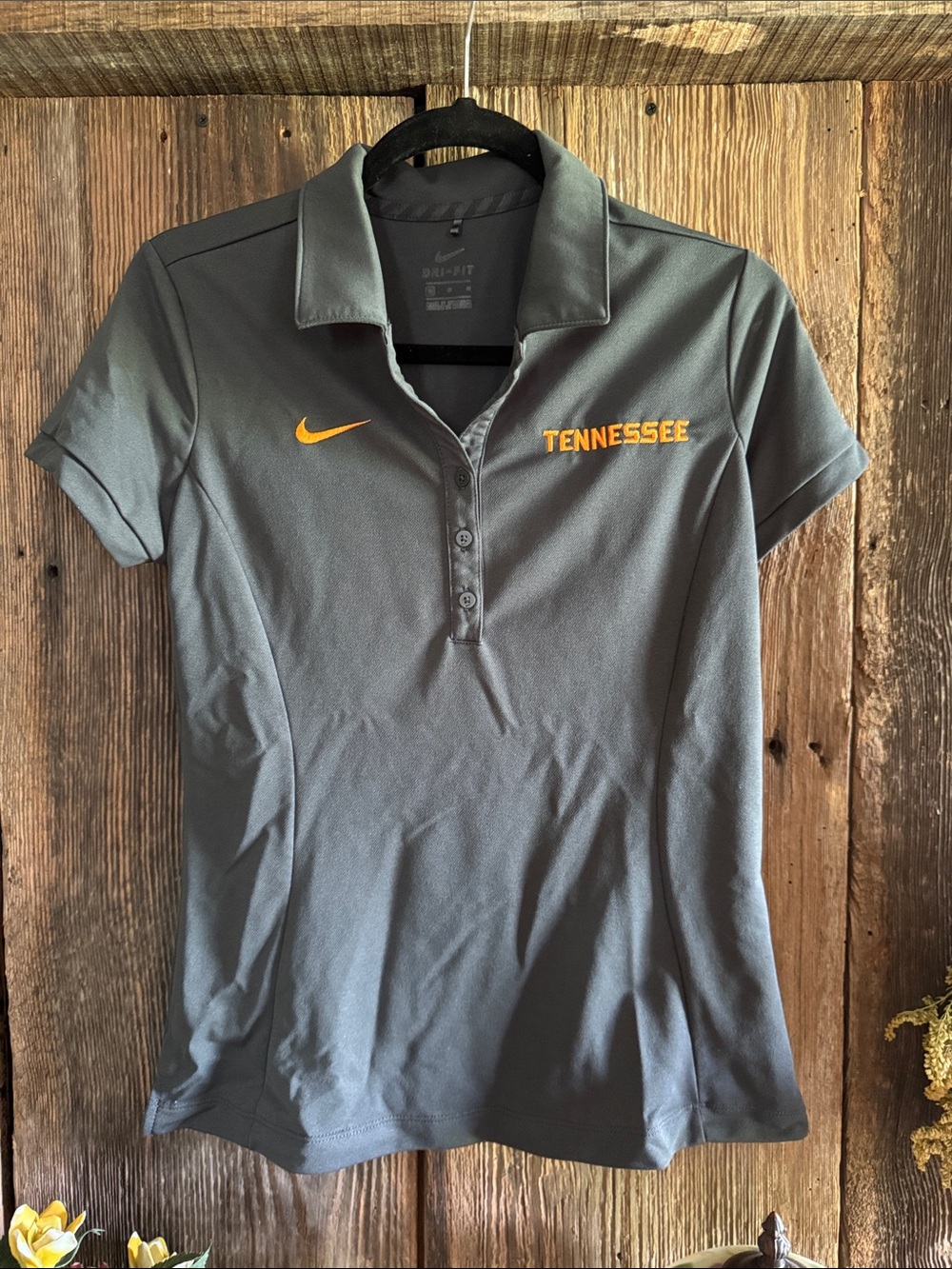 Nike Grey Polo with Orange Tennessee Embroidery